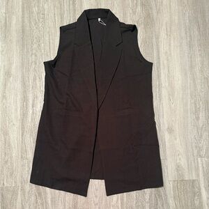 Meaveor Black Sleeveless Blazer Vest